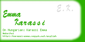 emma karassi business card
